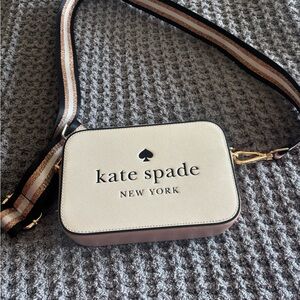 Kate Spade White Crossbody Bag with Black Accents